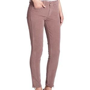 Paige Hoxton High-Rise Skinny Jeans in Faded Mauve